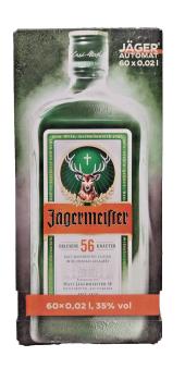 Jägermeister Kräuterlikör 35% Vol. 60 x 0,02 l - 20 ml Minis SHOTS TO GO Automat