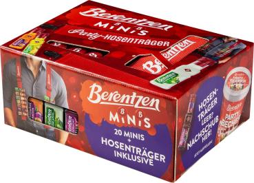 Preview: Original Berentzen Mini´s mit Hosenträger 20 Fl. a´20 ml - 6 Sorten 15 - 18% Vol