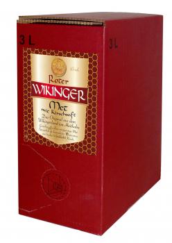 Original Behn ROTER Wikinger Met 6% Vol. ( Honigwein mit Kirschsaft ) 3 Liter Bag in Box