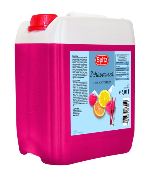 SPITZ Schiwasser 3 Frucht Sirup 5 l Liter Kanister Einweg Sirup 1 + 6 = 7
