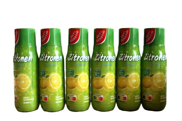 6 Flaschen Gut & Günstig Getränkesirup Zitronen Konzentrat Sprudler 500ml