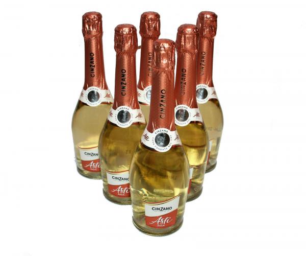 6 Flaschen Asti Cinzano Spumante Sekt süß 7% Vol. 0,75 l