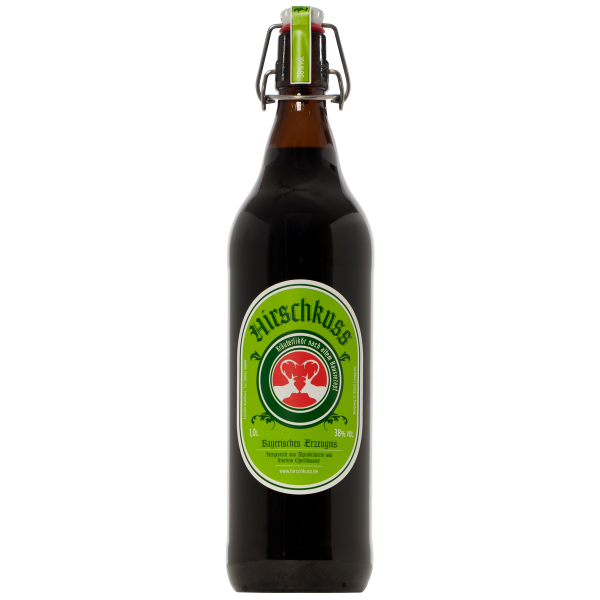 Hirschkuss Kräuterlikör 38% Vol. 1 L Liter in der Bügelflasche