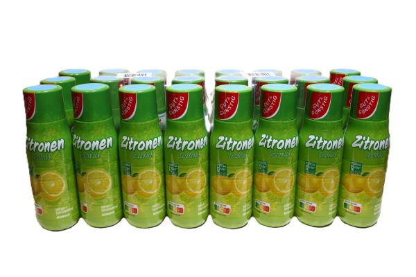 24 Flaschen Gut & Günstig Getränkesirup Zitronen Konzentrat Sprudler 500ml
