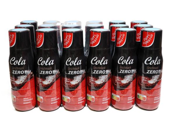 18 Flaschen Gut & Günstig Getränkesirup Cola Zero Sirup Konzentrat Sprudler 500ml