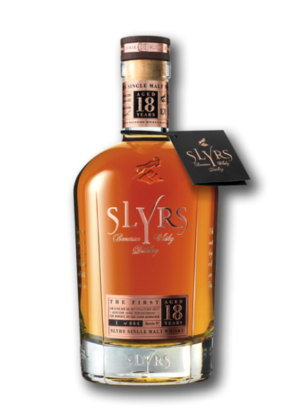 SLYRS SINGLE MALT WHISKY AGED 18 YEARS 0,7 Liter + 0,05 Liter im Holzblock --limitiert auf 804 Flaschen--