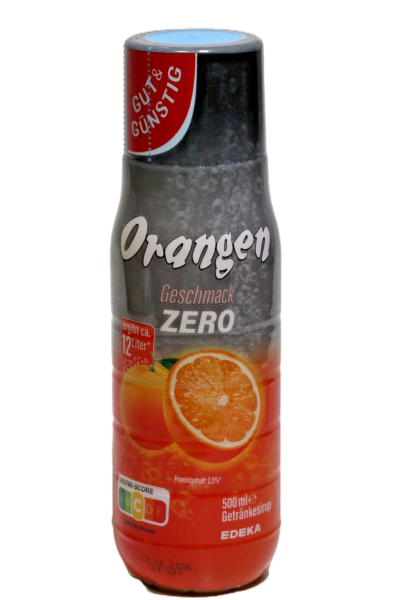12 Flaschen Gut & Günstig Orangen Zero Getränkesirup Konzentrat Sprudler 500ml